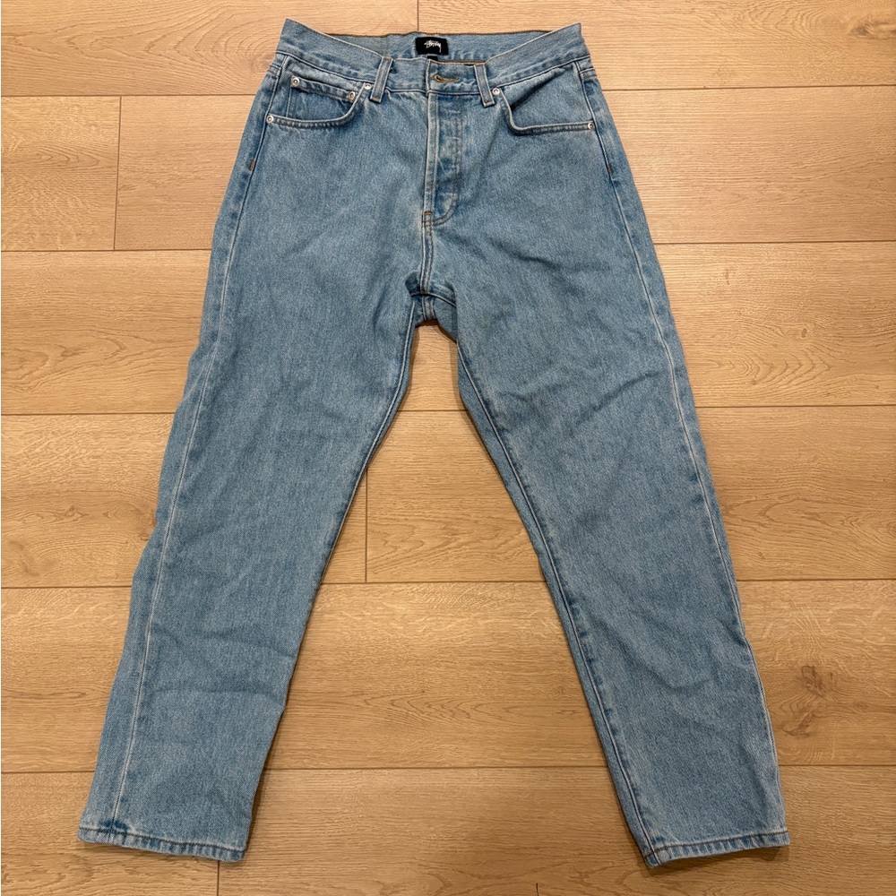 Stussy Denim Blue Straight Leg Relaxed Jeans